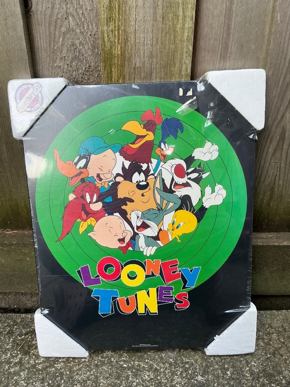 Vintage 90s Looney Tunes Lamin-Art Wall Plaque Poster Board
